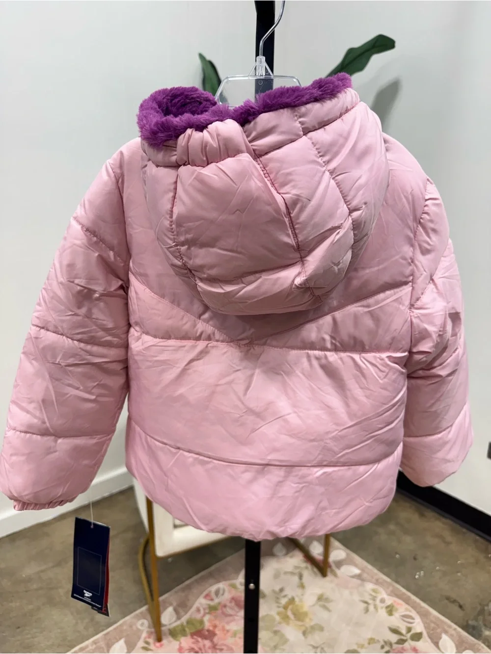 Reebox Faux Fur Reversible Puffer Jacket | NWT Size 4